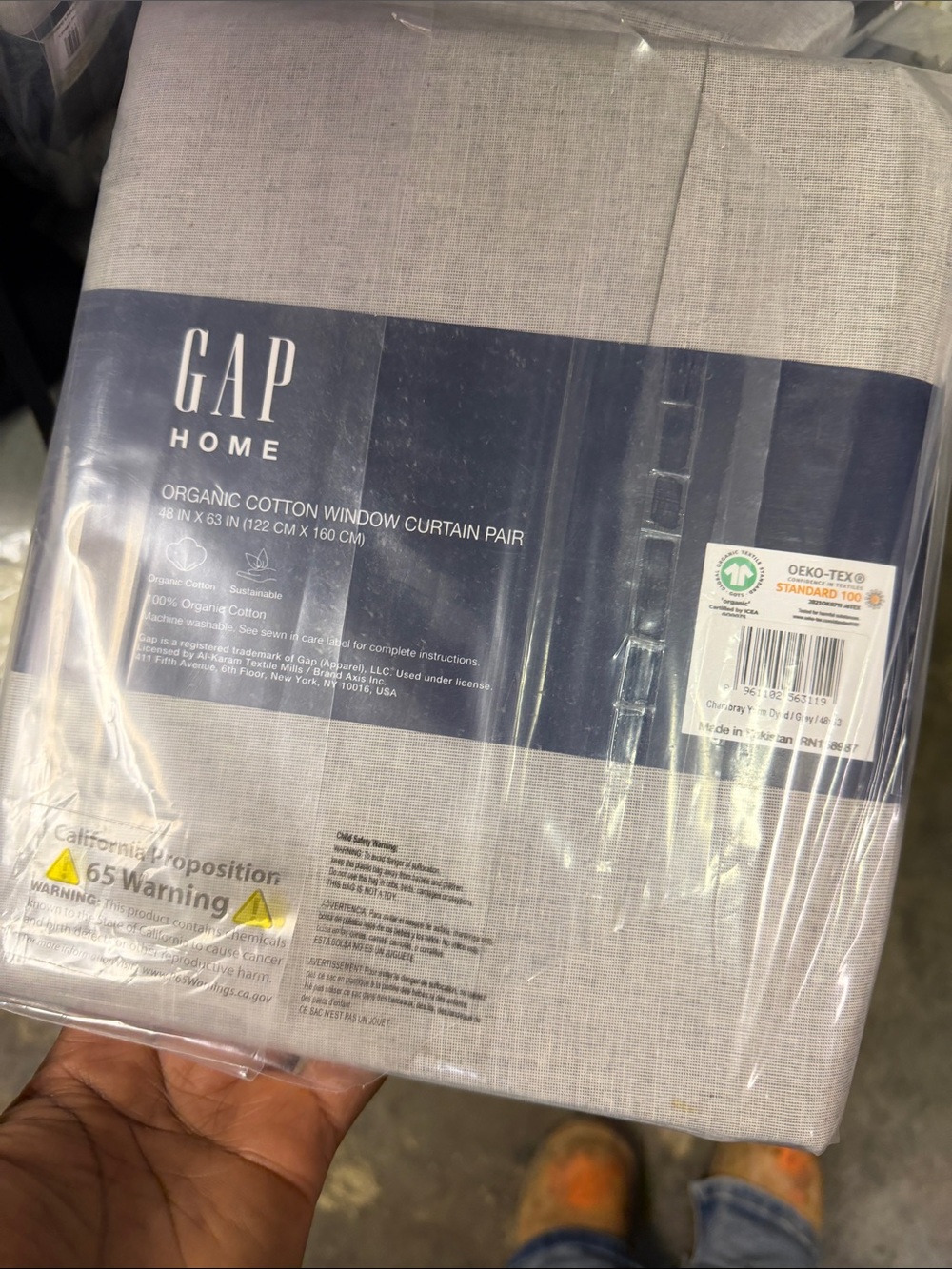 NwT andGap Home Organic Cotton Window Curtain Pair 48 in X 63 in (122 cm x 160)